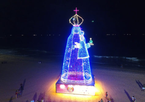 Vila Velha e Serra ganham imagens iluminadas de Nossa Senhora da Penha