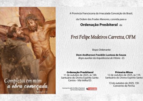 Frei Felipe Carretta se prepara para sua ordenação presbiteral no Espírito Santo