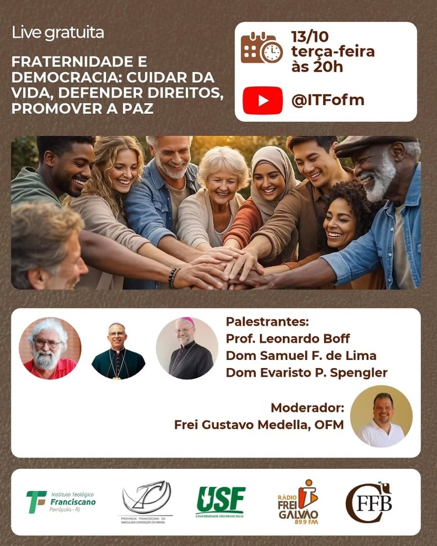 [Instituto Teológico Franciscano promove live sobre fraternidade, democracia e defesa de direitos]